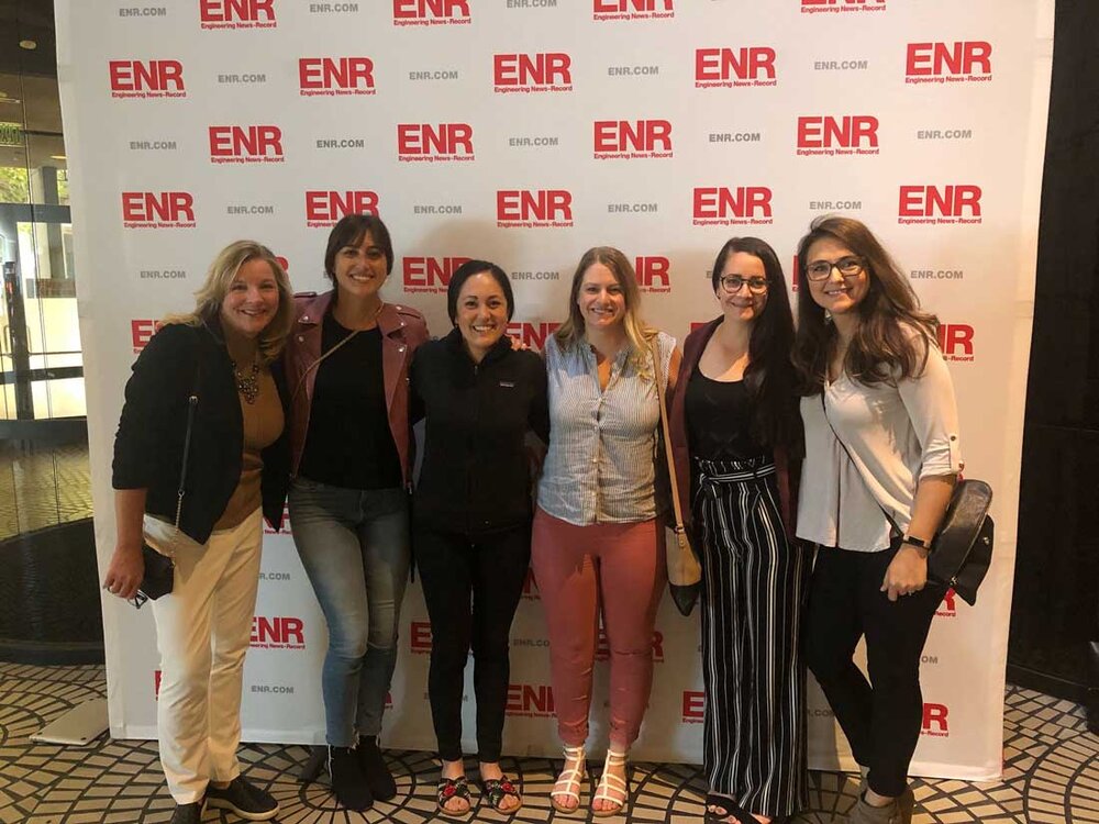 Bridgit Co-Founders Mallorie Brodie (2nd from left) and Lauren Lake (3rd from left) after hosting a Breakfast With Bridgit for other female leaders in the construction industry.