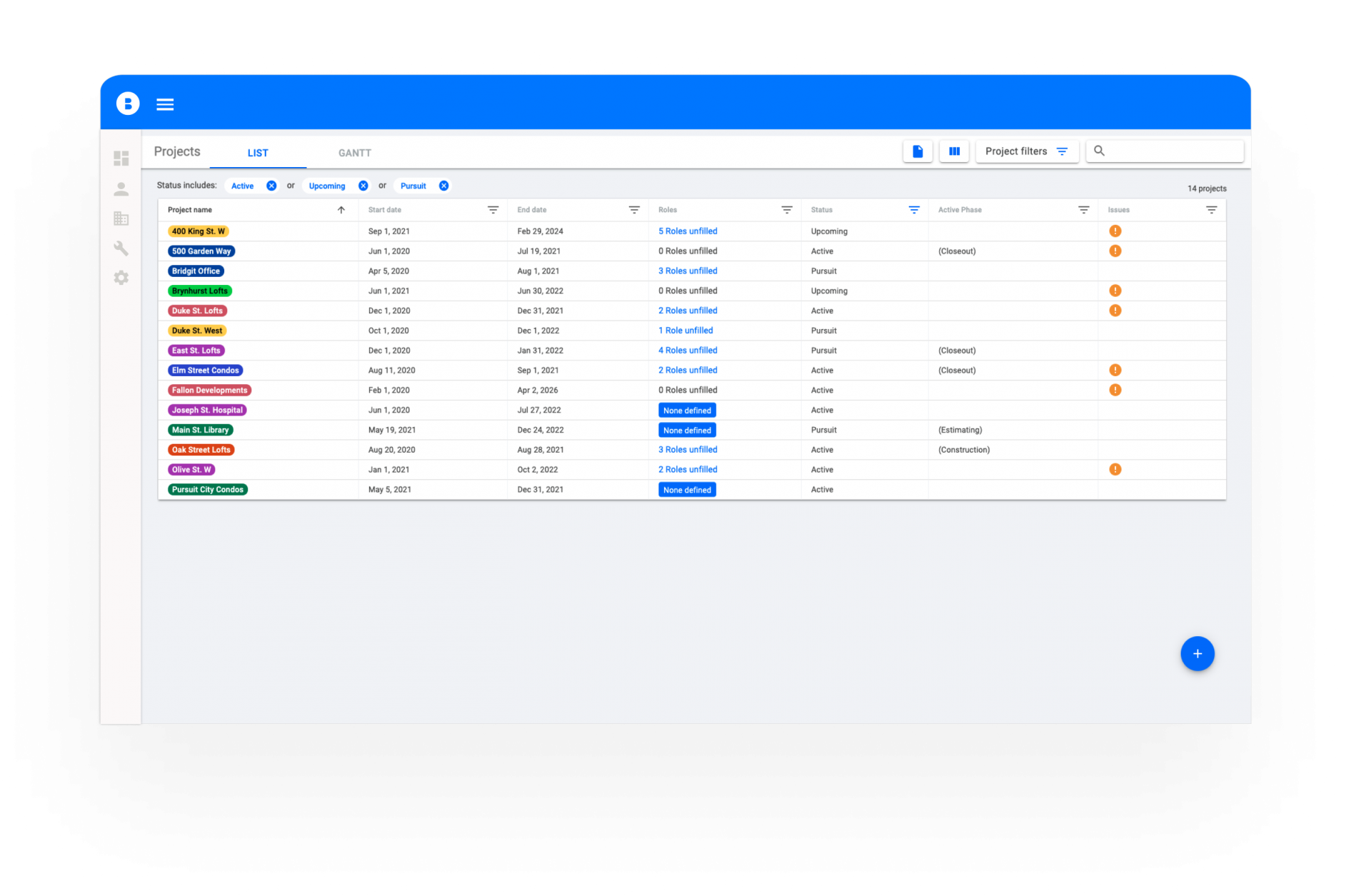 Construction Project Management Database - Bridgit