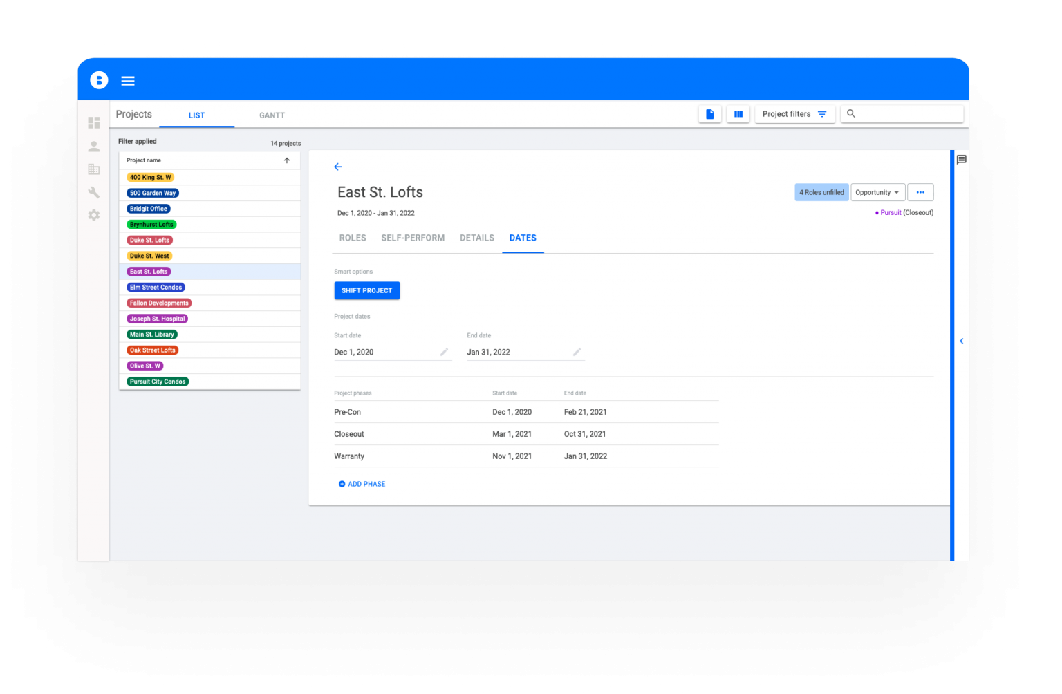 Construction Project Management Database - Bridgit