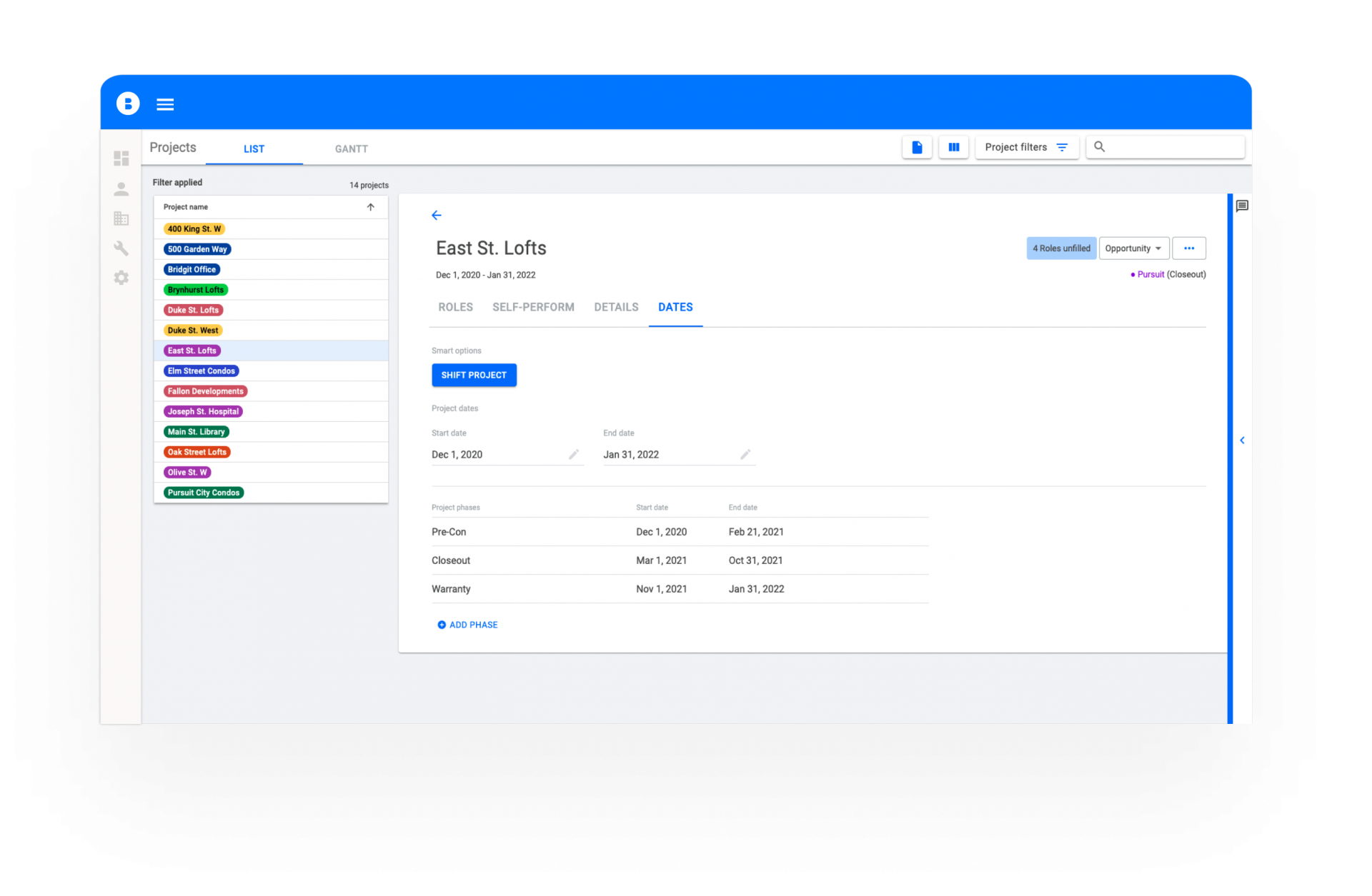 Construction Project Management Database - Bridgit
