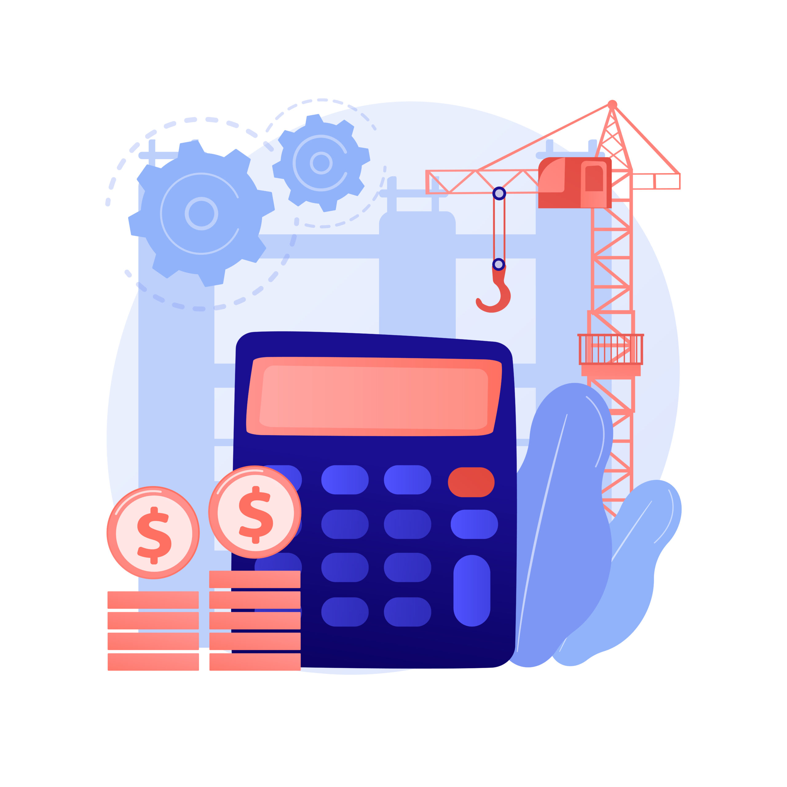 Calculating construction costs - abstract design