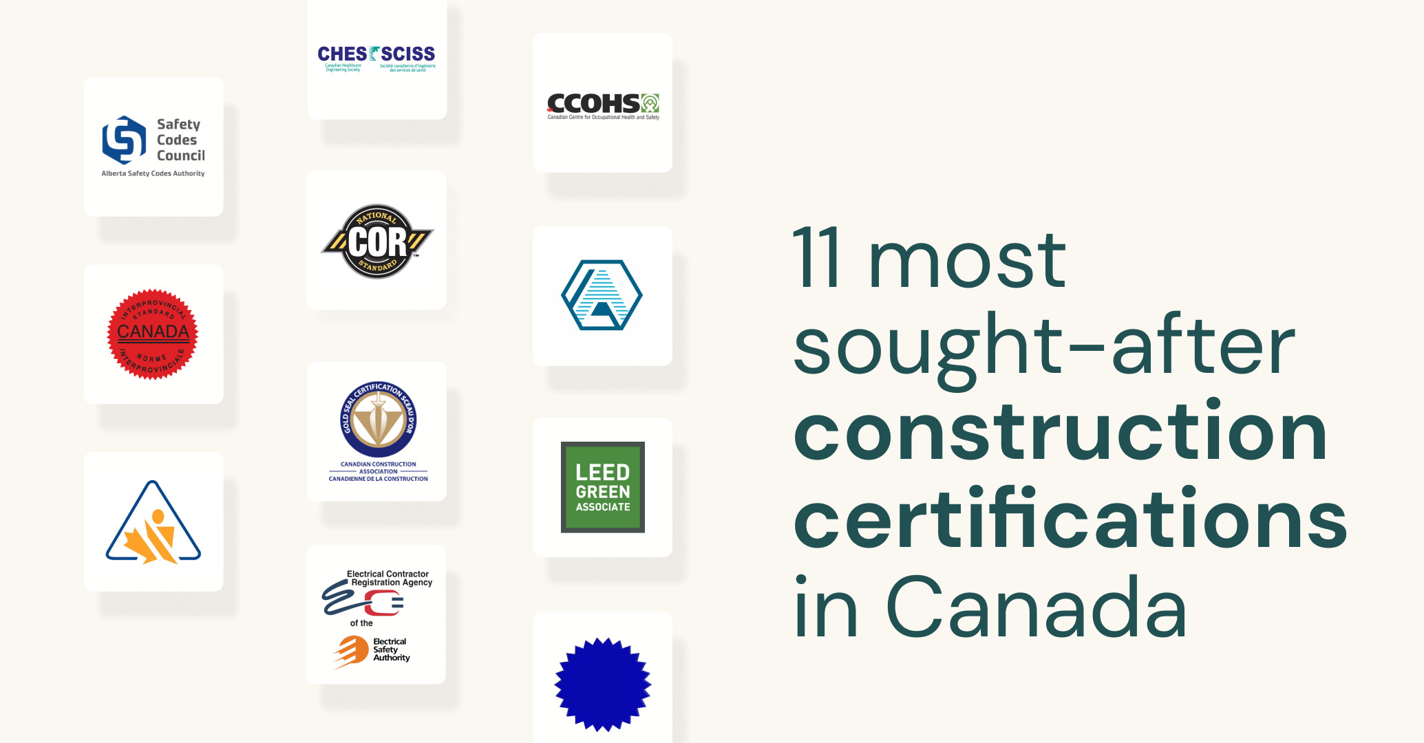 logos of 11 construction certifications in canada