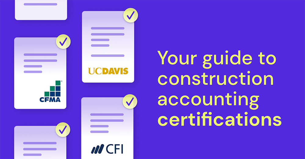 Construction certification documents with company logos