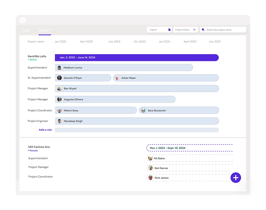 Bridgit Bench Project Gantt