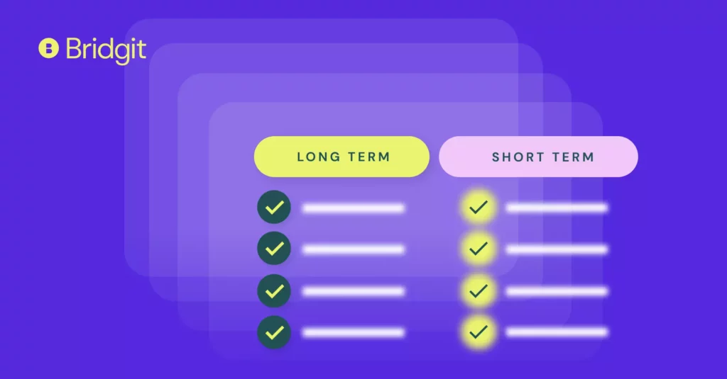 long term vs short term planning checklist